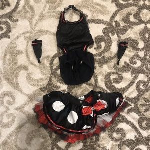 2 piece rhinestoned dance costume